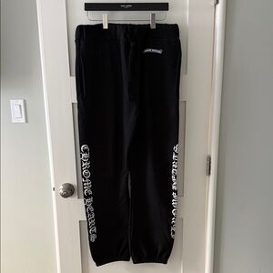 Chrome Hearts Black Sweatpants with White Lettering